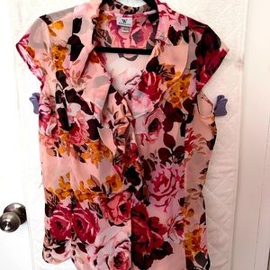 Sheer Button-down Blouse